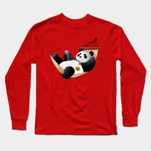 Panda - Medal Gold, animal, Lazy, Nature Lovers, Panda gifts for girls, sneezing panda, zoo, Long Sleeve T-Shirt